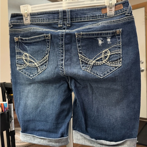 Wallflower Blue Jean Shorts Distressed Casual - Picture 2 of 2